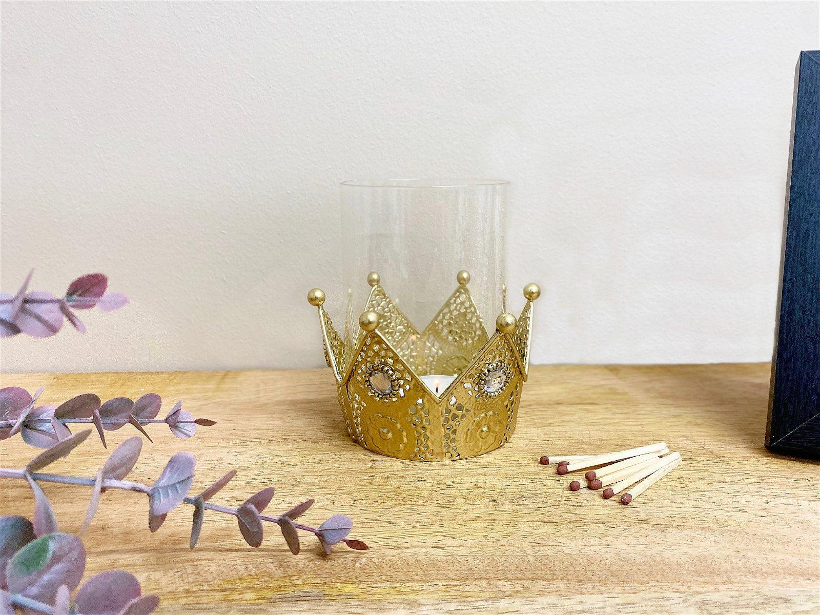 Gold Crown Candle Holder-