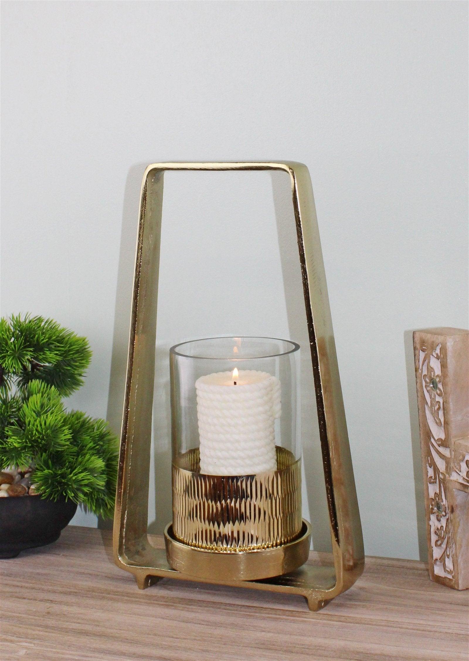 Gold Metal Candle Holder 34cm - £57.99 - Candle Holders & Plates 