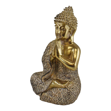 Gold Sitting Buddha Ornament, Praying, 19cm - £20.99 - Figurines & Statues 