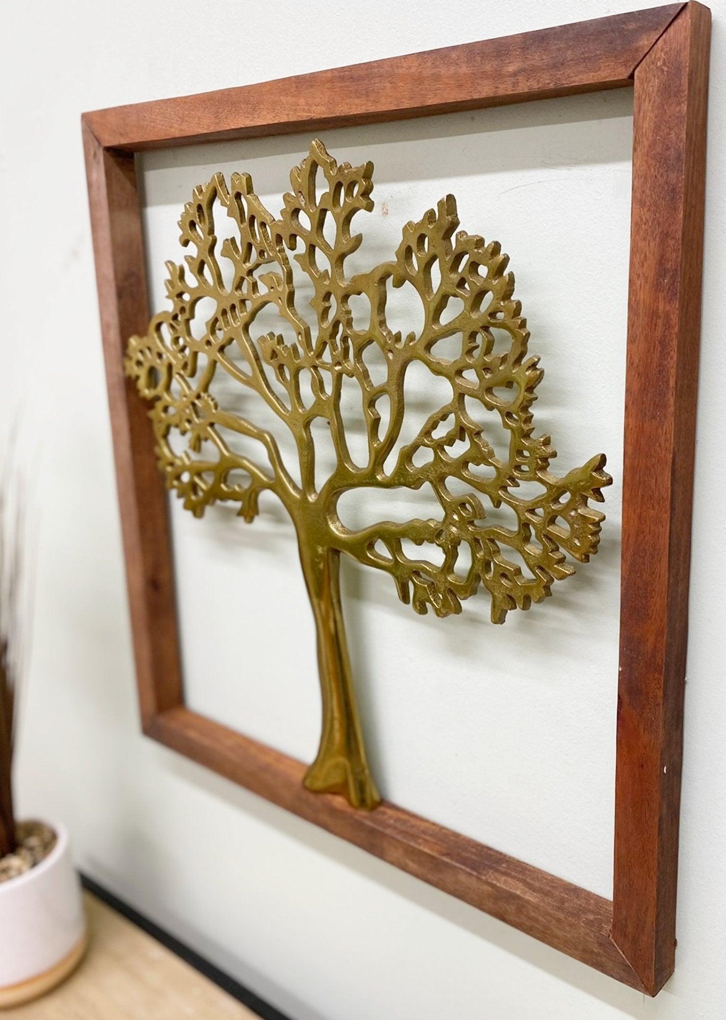 Gold Tree Of Life In Wooden Frame-