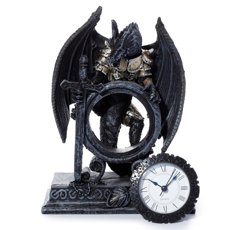 Gothic Armoured Dragon Mantle Clock - £24.99 - 