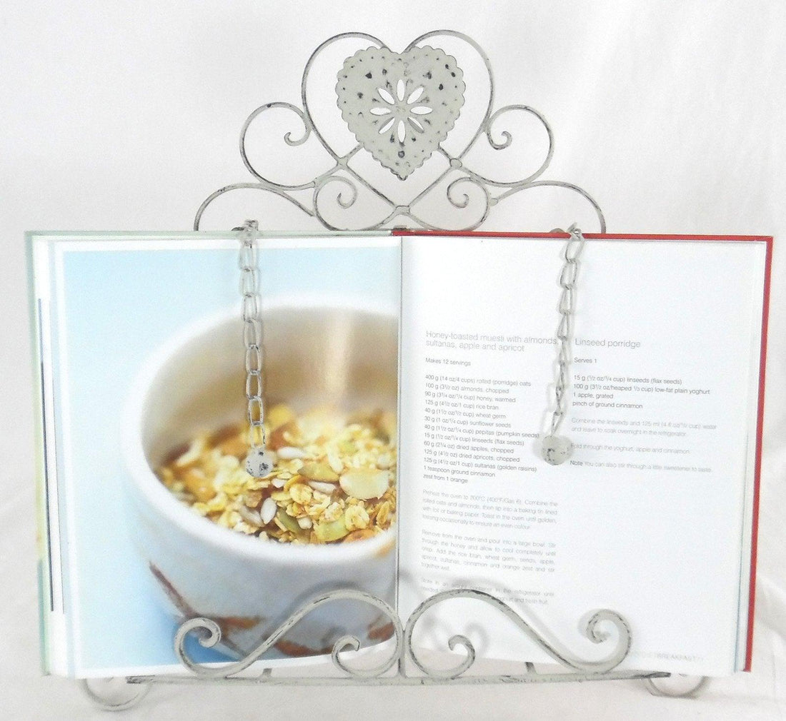 Grey Heart Cookery Book Holder - £27.99 - Kitchen Storage 