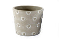 Grey Stone Hearts Planter Round Large-