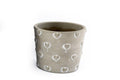 Grey Stone Hearts Planter Round Small-