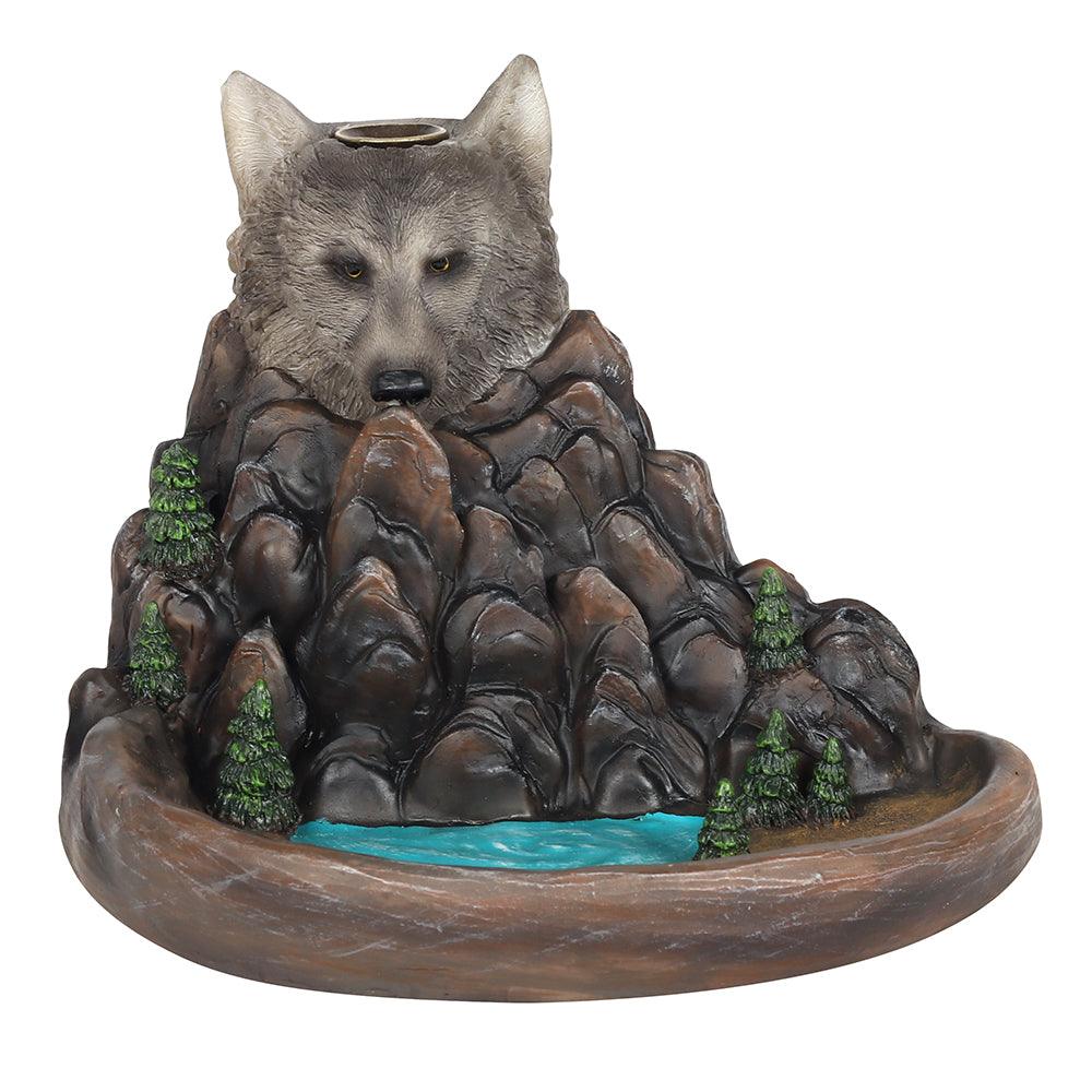 Grey Wolf Cliff Backflow Incense Burner-Incense Holders