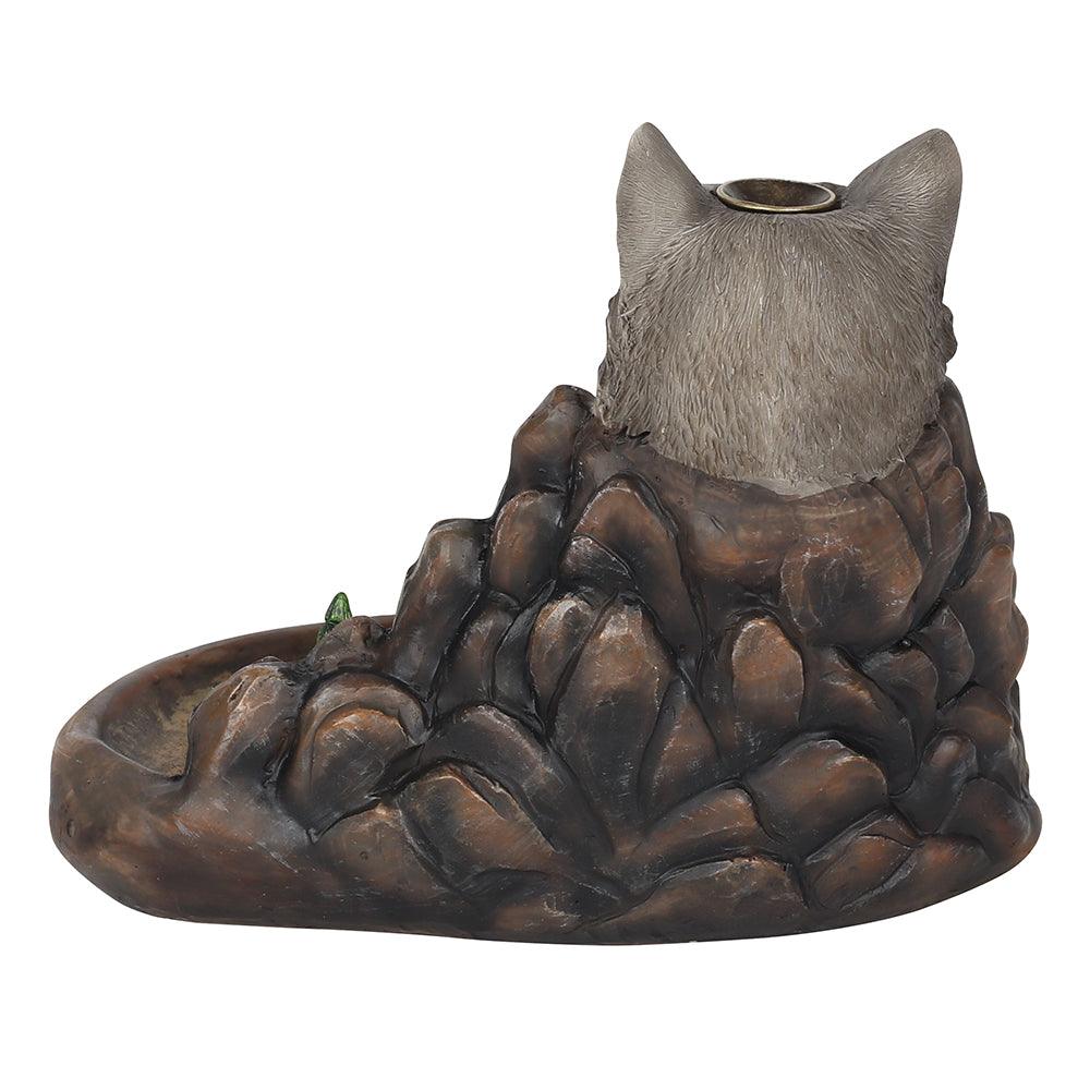 Grey Wolf Cliff Backflow Incense Burner-Incense Holders