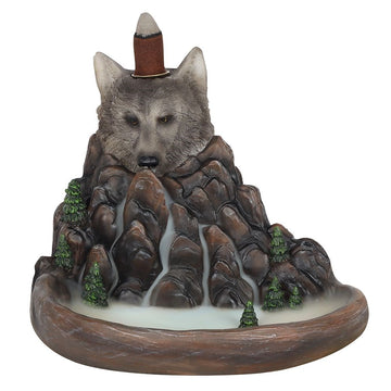 Grey Wolf Cliff Backflow Incense Burner - £22.99 - Incense Holders 