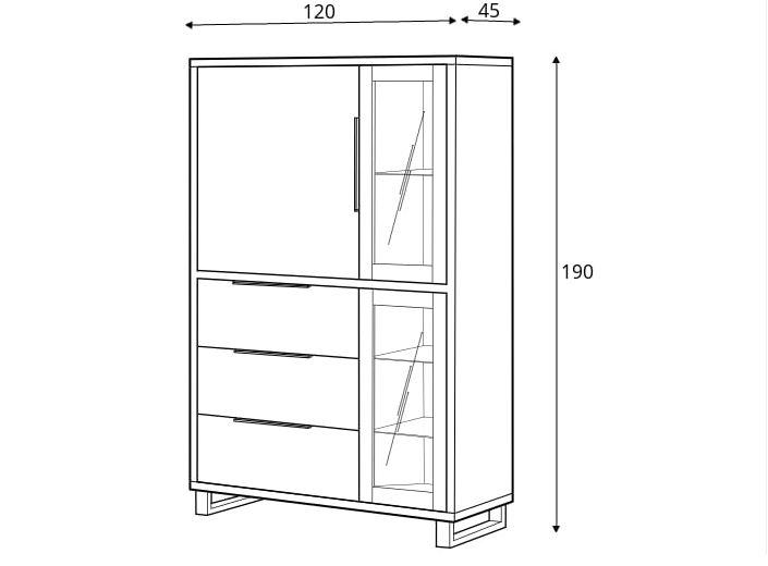 Halle 12 Tall Display Cabinet-Living Room Display Cabinet