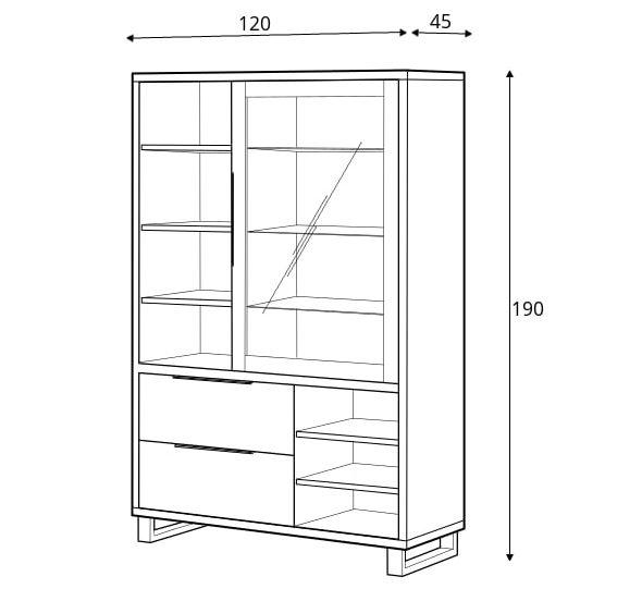 Halle 13 Tall Display Cabinet-Living Room Display Cabinet