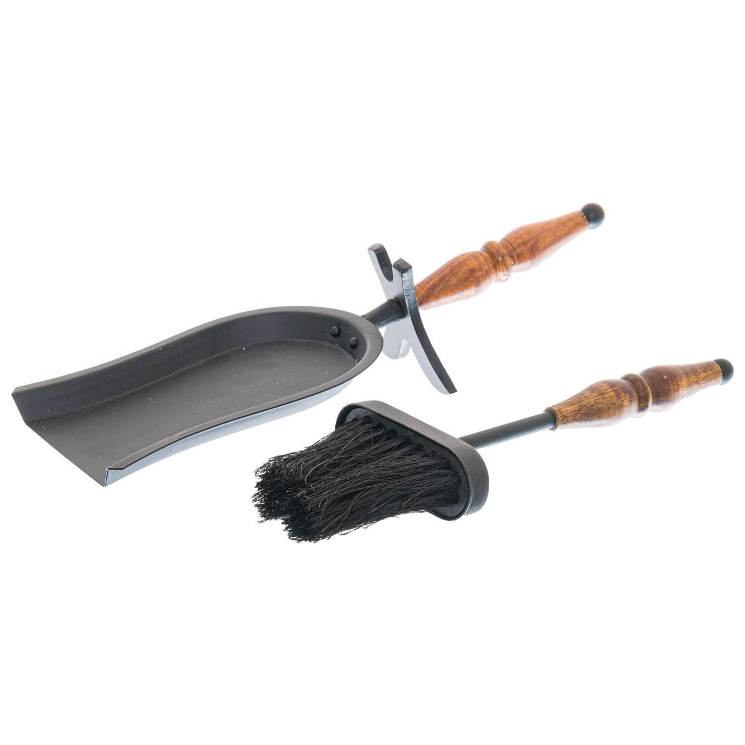 Hand Turned Hearth Tidy With Wooden Handle-Fireside Accessories > Companion Sets and Accessories