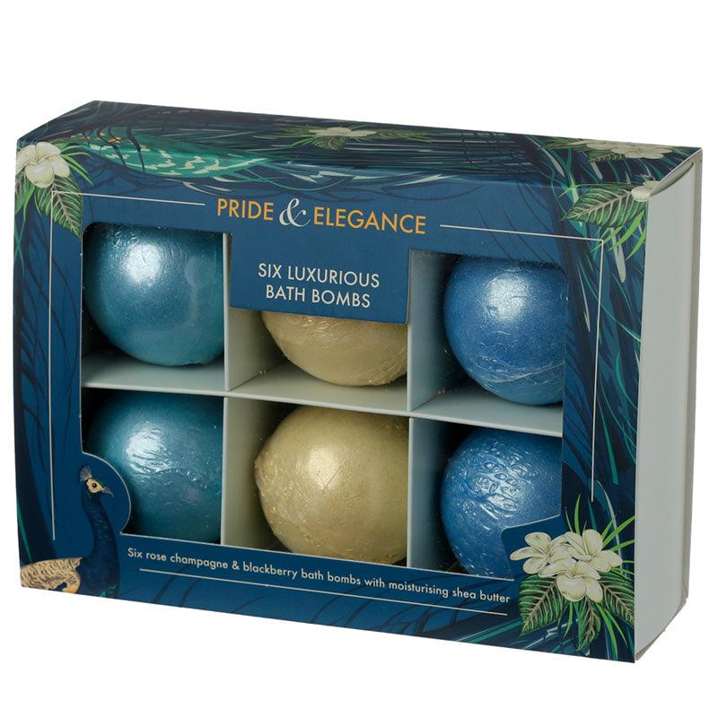 Handmade Bath Bomb Set of 6 - Pride & Elegance Rose Champagne & Blackberry - £11.49 - 