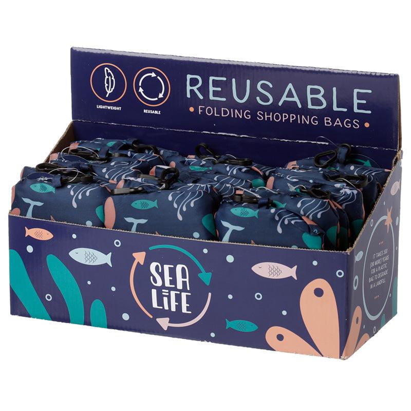 Handy Fold Up Eco Sealife Shopping Bag with Holder - £7.99 - 