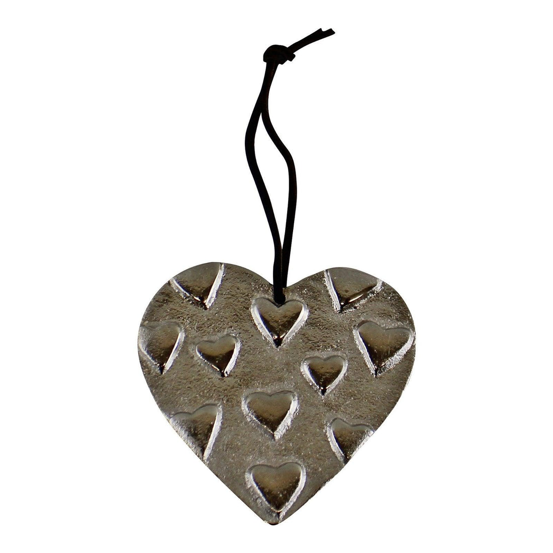 Hanging Silver Metal Heart Ornament, 10cm - £9.99 - Ornaments 