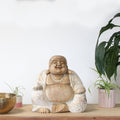 Happy Buddha - Whitewash 30cm-