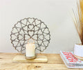 Heart Pattern Tealight Holder On Wooden Base-Tealight Holders