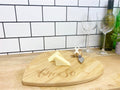 Heart Shaped Cheese Board with Knife-