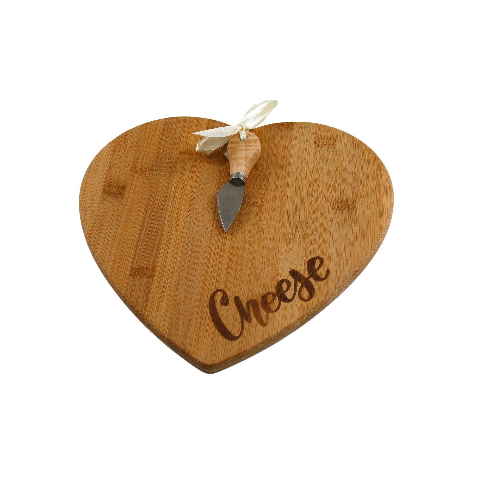 Heart Shaped Cheese Board with Knife-