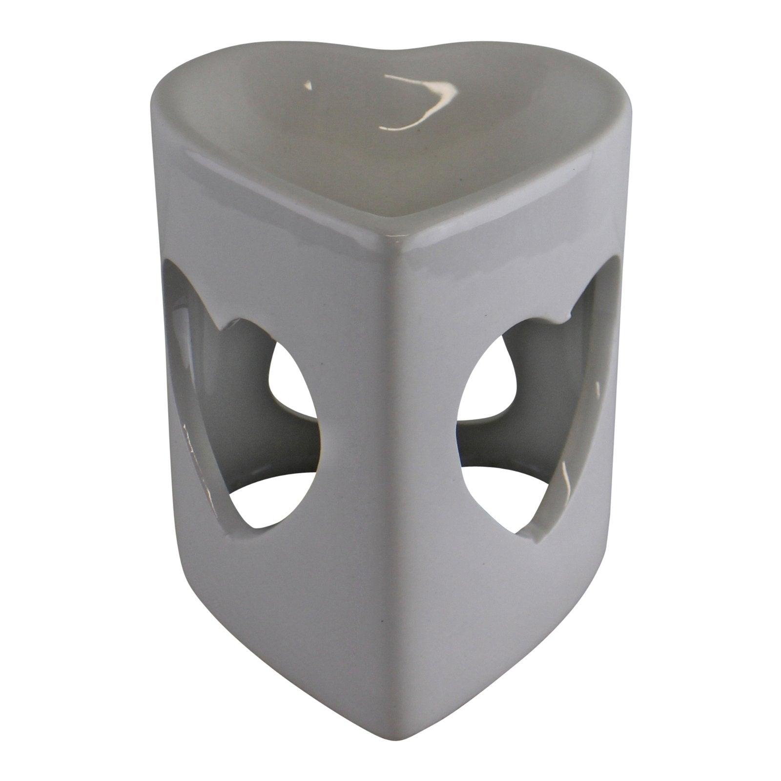 Heart Shaped White Ceramic Oil Burner-Diffusers & Oil Burners