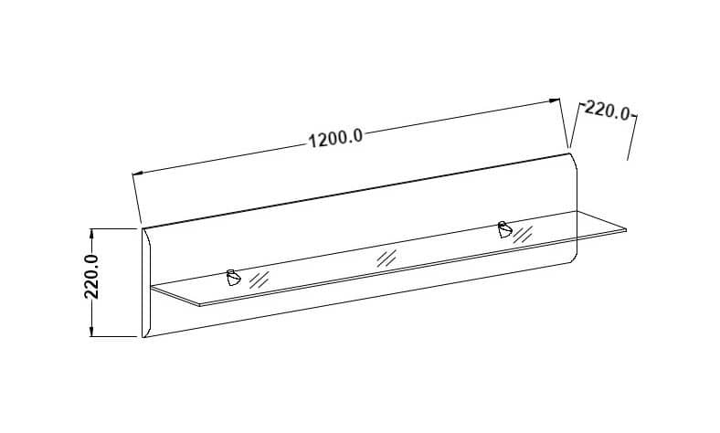 Hektor 01 Shelf 120cm-Wall Shelf