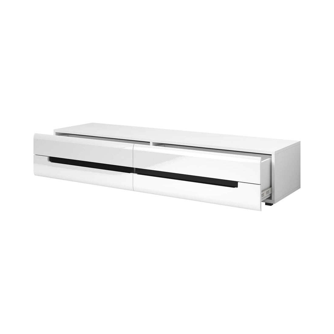 Hektor 40 TV Cabinet 180cm White Gloss Living Room TV Cabinet 