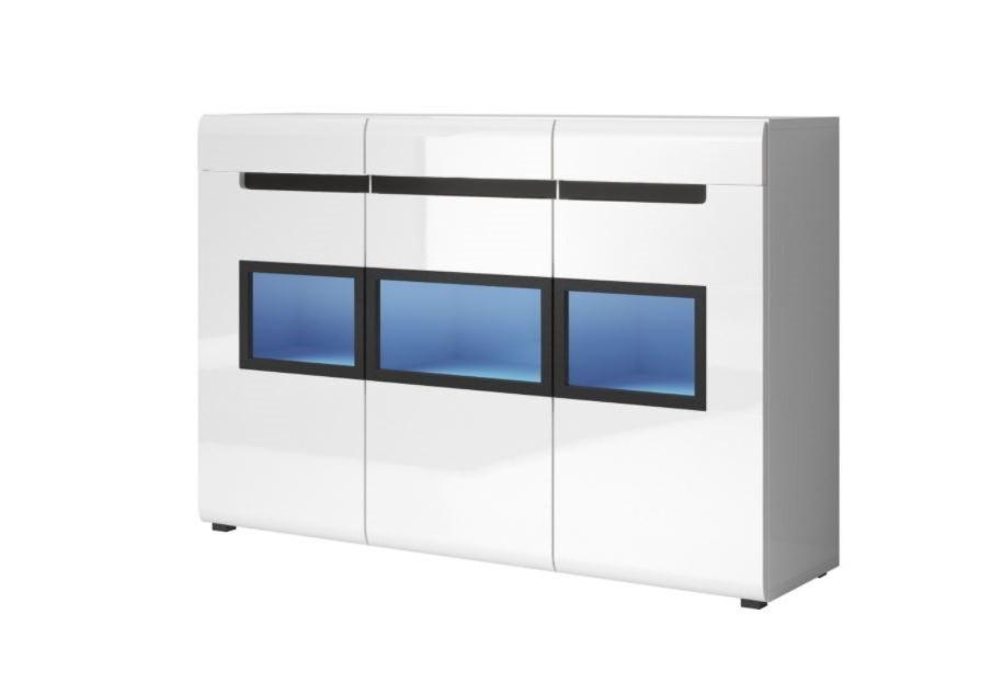 Hektor 43 Display Sideboard Cabinet White Gloss Living Sideboard Cabinet 