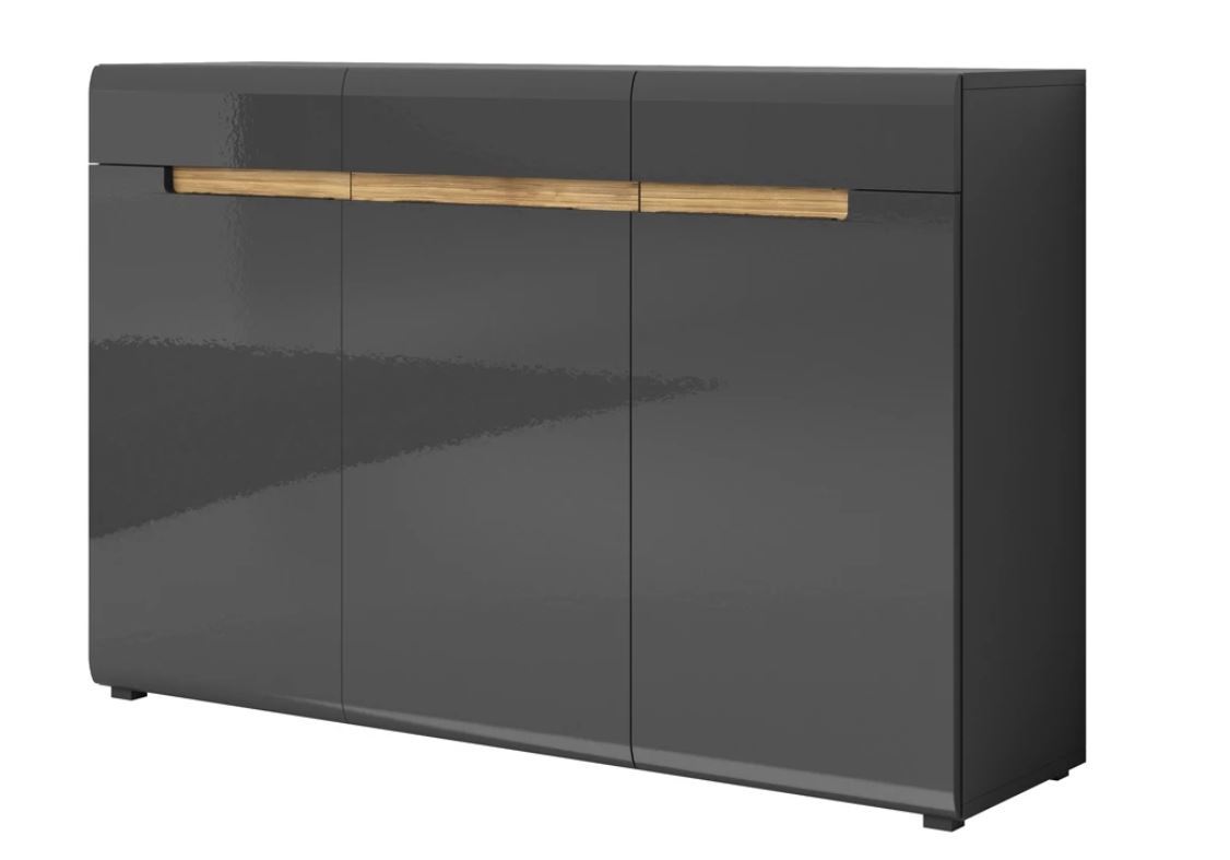 Hektor 45 Sideboard Cabinet Grey Gloss Living Sideboard Cabinet 