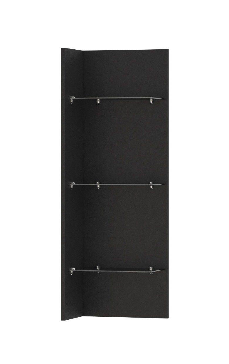 Helio 03 Hanging Panel with Glass Shelves Black Wall Panel 