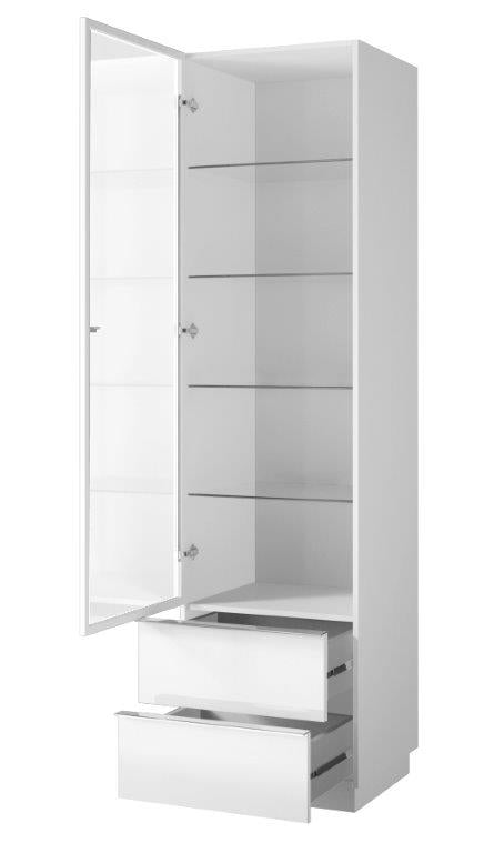 Helio 05 Tall Display Cabinet White Glass Tall Display Cabinet 