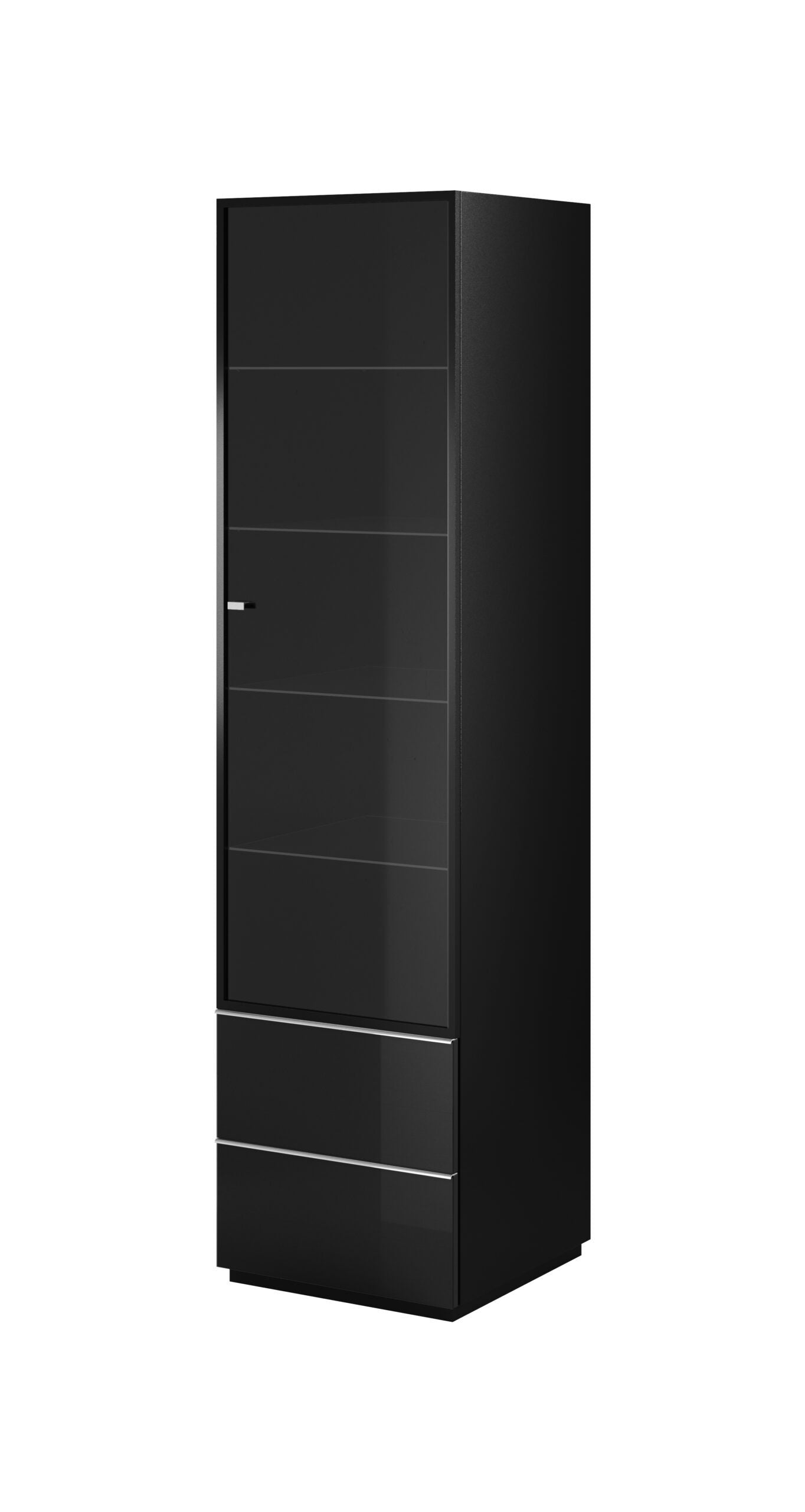 Helio 05 Tall Display Cabinet Black Glass Tall Display Cabinet 