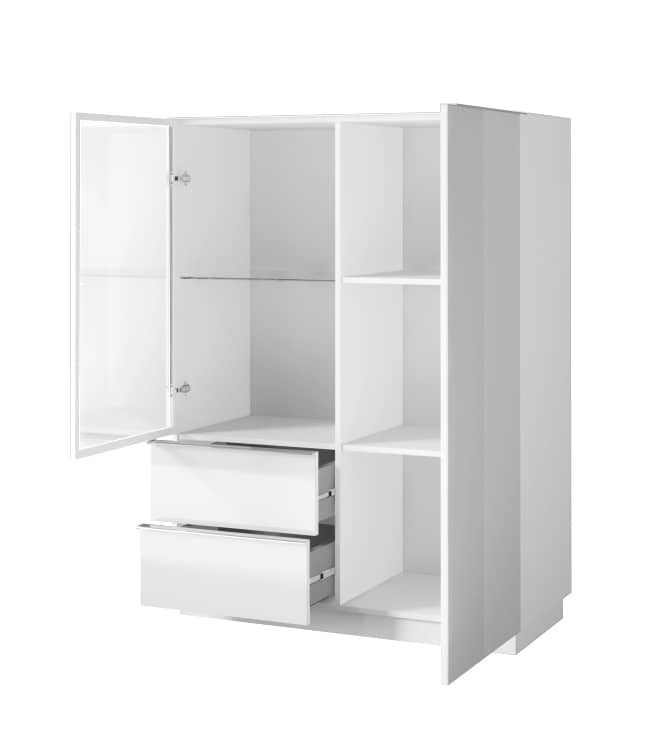 Helio 44 Display Cabinet White Glass Living Room Display Cabinet 