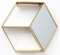 Hexagon Golden Mirror Unit-Wall Hanging Shelving