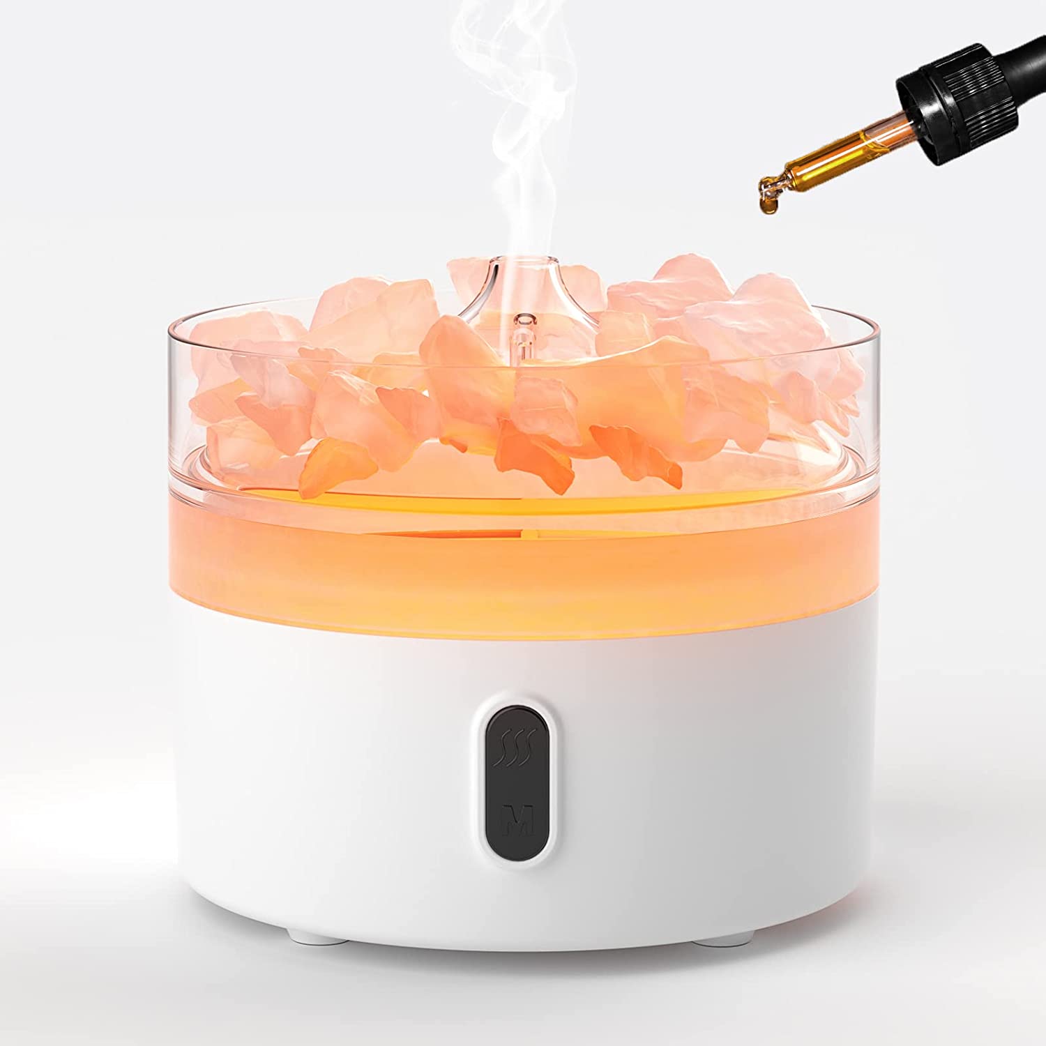 Himalayan Salt Aroma Diffuser - Night Light - USB-C - Flame Effect (Salt not included)-