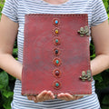 Huge 7 Chakra Leather Book - 10x13 (200 pages)-