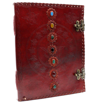 Huge 7 Chakra Leather Book - 10x13 (200 pages) - £75.0 - 