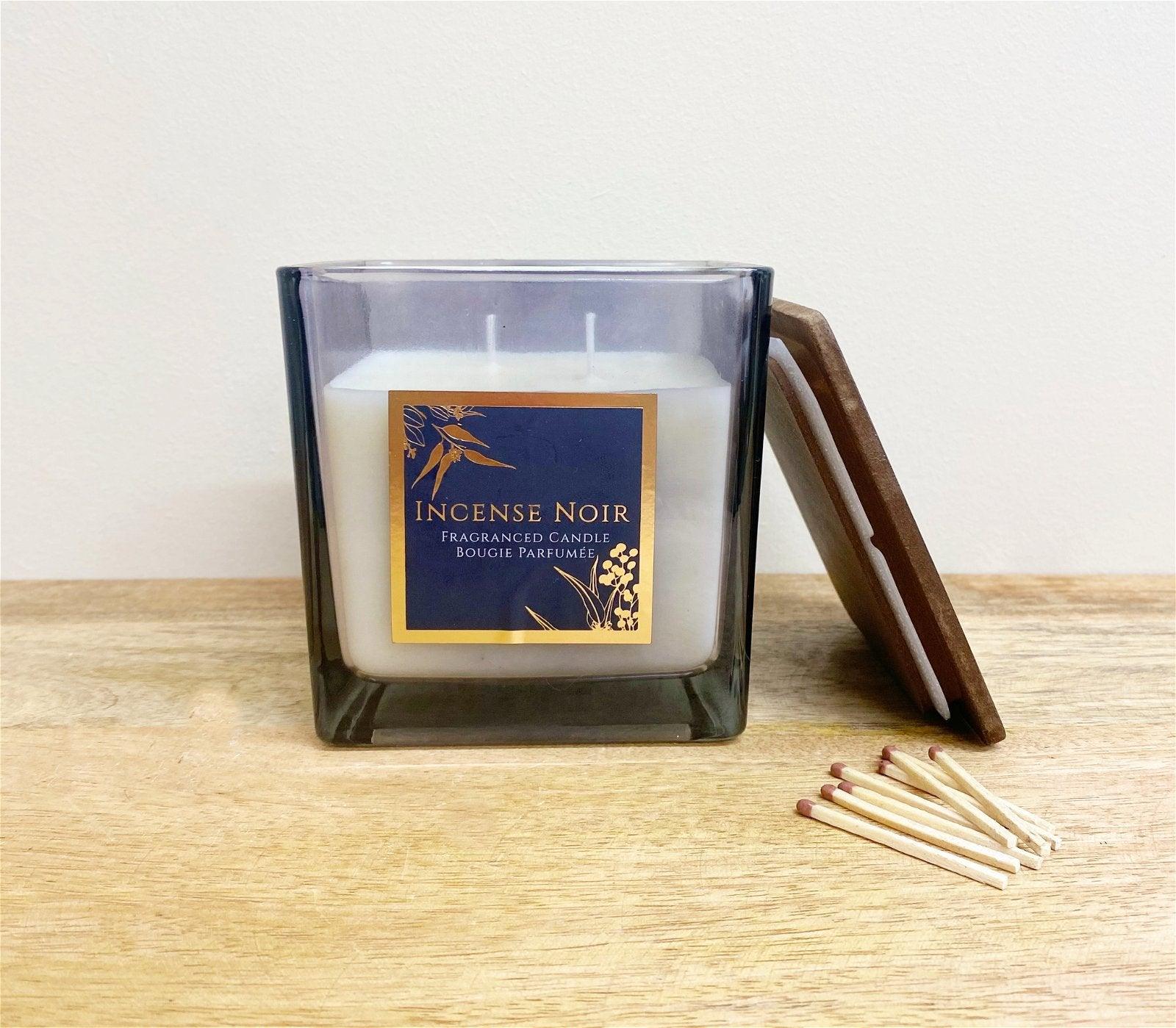 Incense Noir Scented Candle With Wooden Lid-