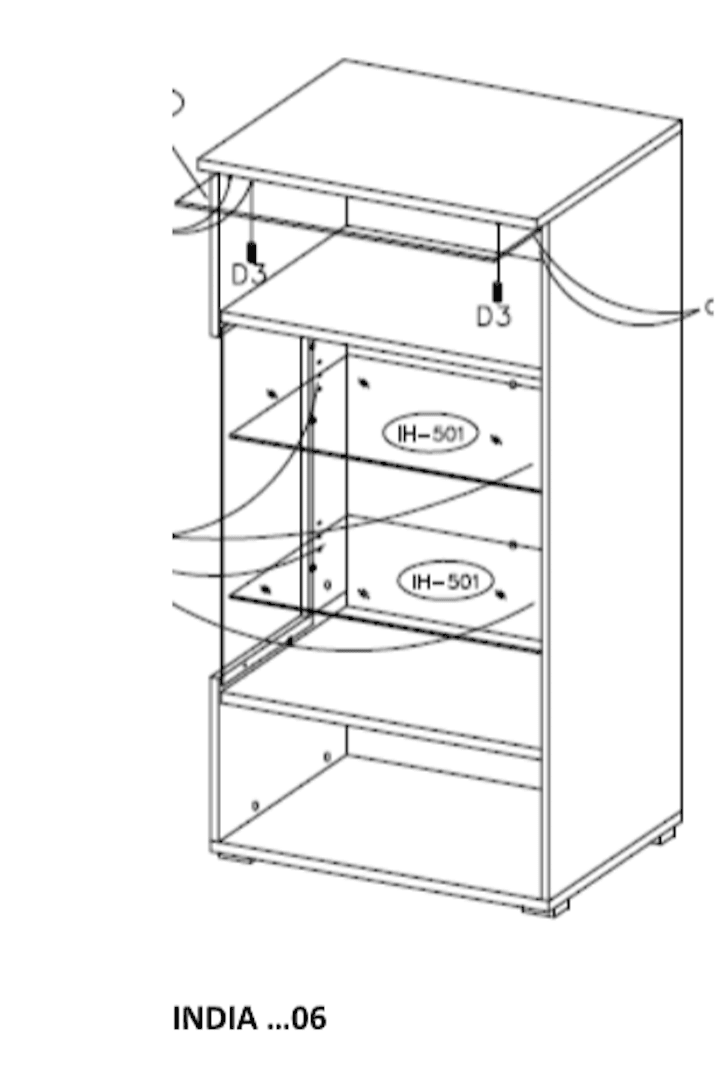 India 06 Tall Display Cabinet-Tall Display Cabinet