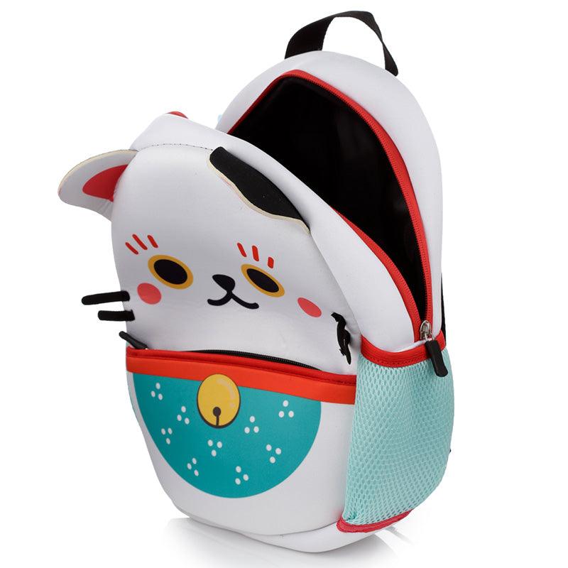 Kids School Neoprene Rucksack/Backpack - Maneki Neko Lucky Cat-