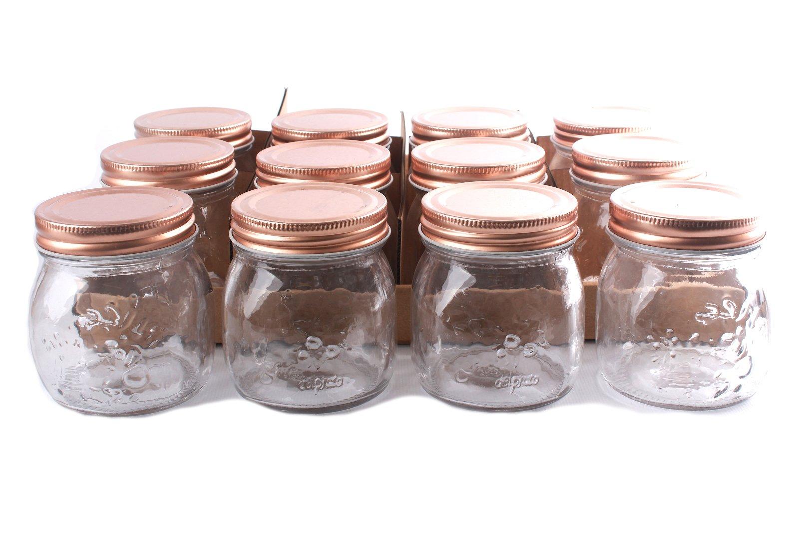 Kitchen Glass Embossed Storage Jar With Copper Screw Lid - Large - £9.99 - Kitchen Storage 