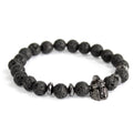 Knight's Helmet / Lava Stone - Gemstone Bracelet - £36.46 - 