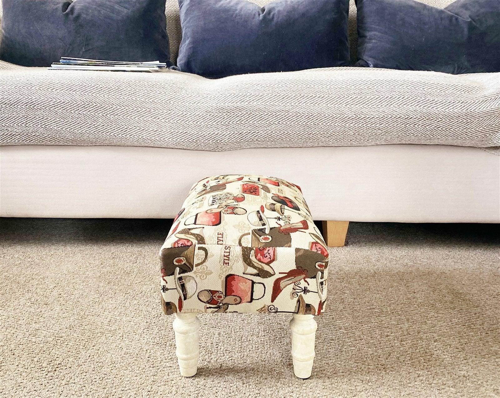 Ladies Fabric Footstool with Drawer-