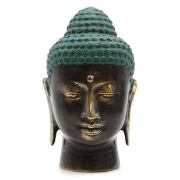 Large Antique Brass Buddha Head - £39.0 - 