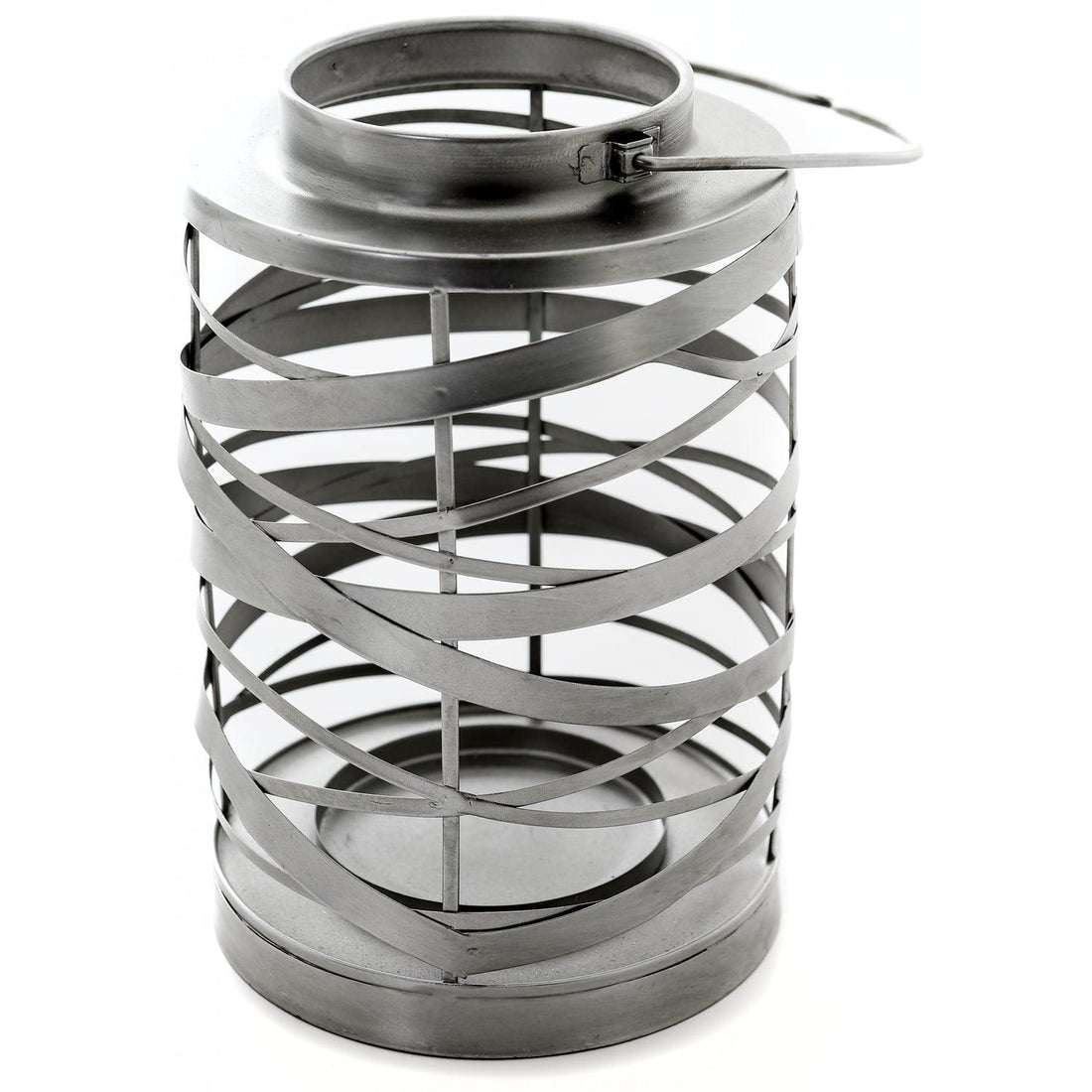 Large Antique Silver Ribbon lantern - £54.95 - Lighting > Candle Holders 