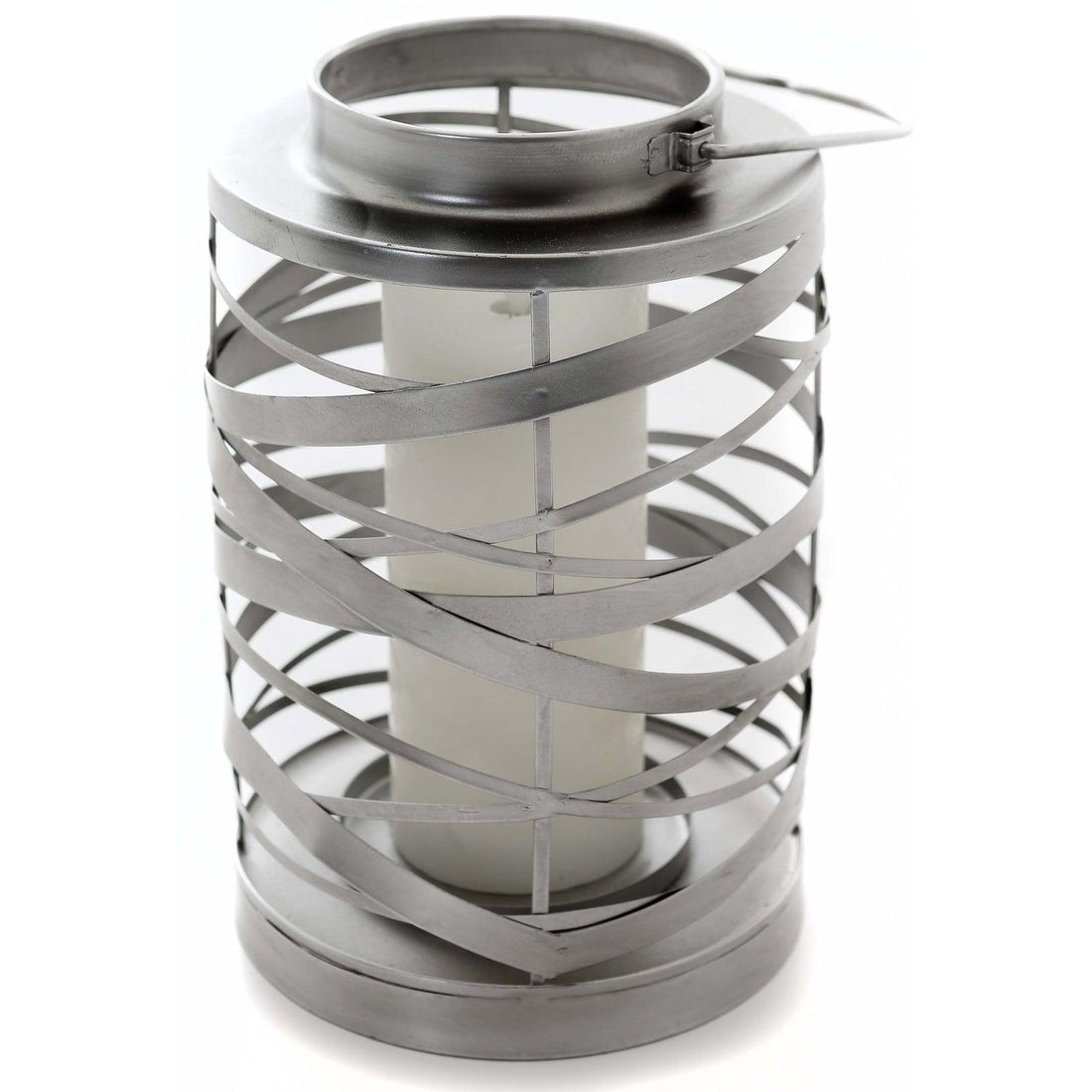 Large Antique Silver Ribbon lantern - £54.95 - Lighting > Candle Holders 