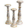 Large Candle Stand - White Gold-