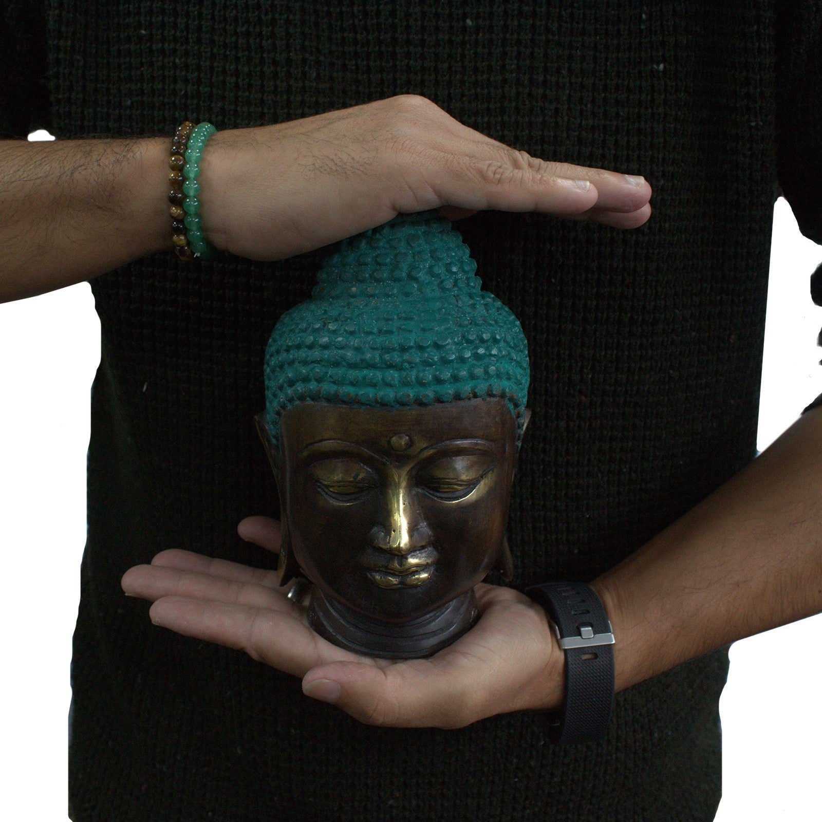 Large Classic Brass Buddha Head-