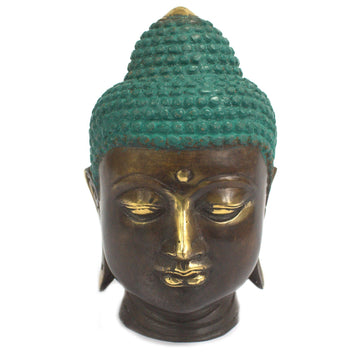 Large Classic Brass Buddha Head - £47.0 - 