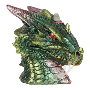 Large Green Dragon Head Backflow Incense Burner - £22.99 - Incense Holders 