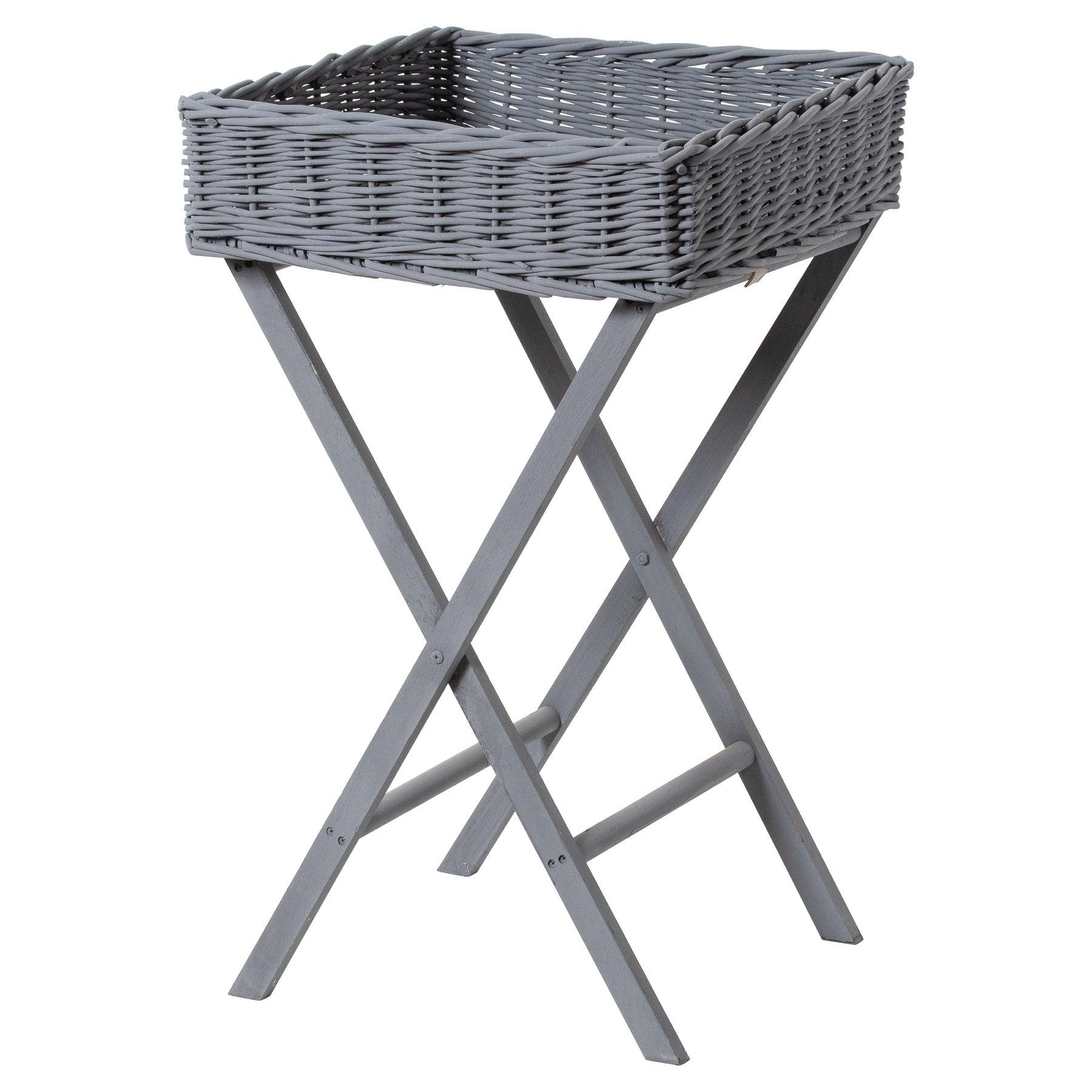 Large Grey Wicker Basket Butler Tray - £114.95 - Gifts & Accessories > Trays 