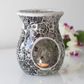 Large Gunmetal Grey Crackle Oil Burner-Oil Burners