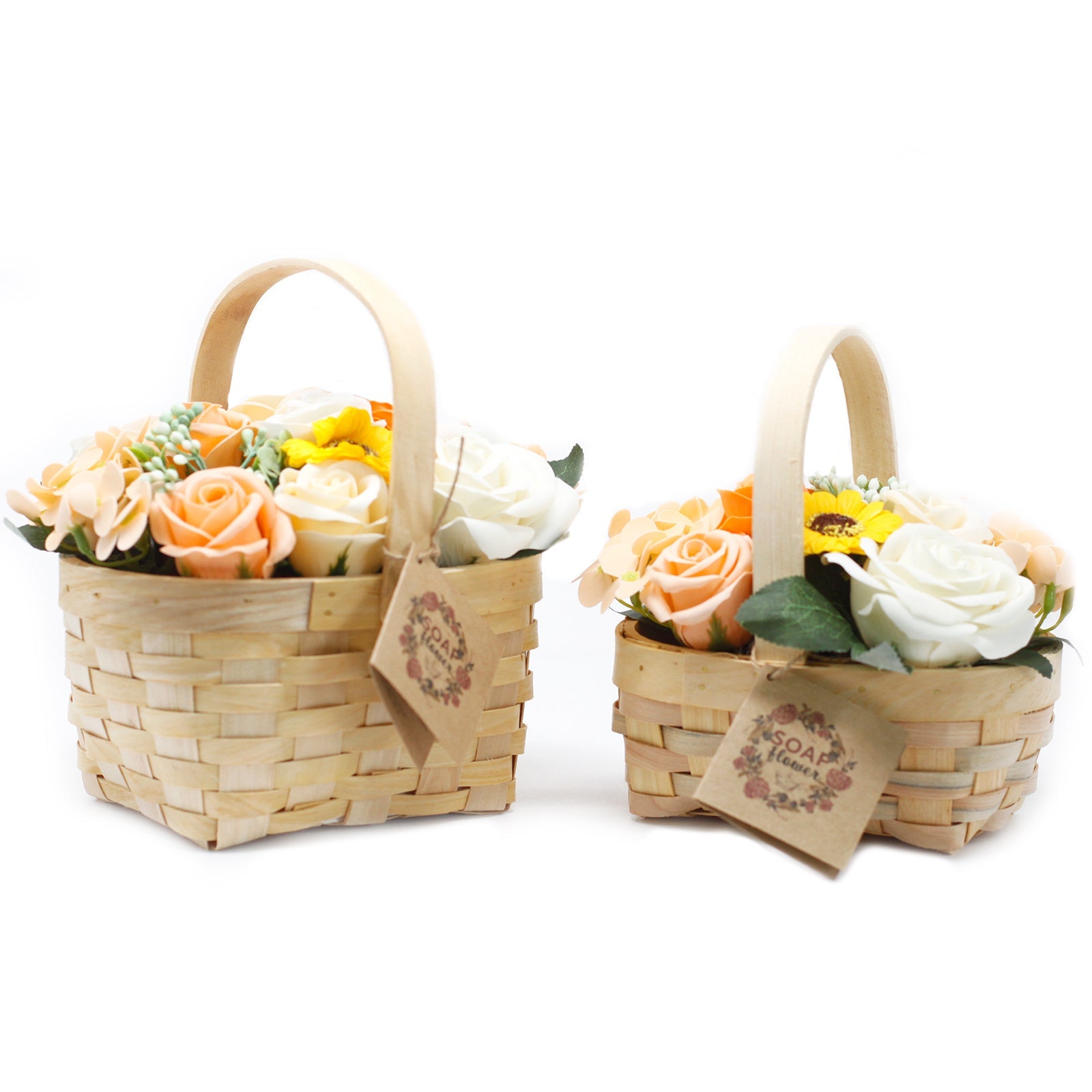 Large Orange Bouquet in Wicker Basket - £40.0 - 